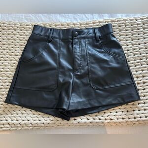 Zara cargo leather shorts